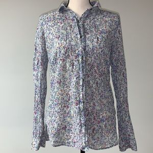 Eddie Bauer Women’s Printed Button Front Shirt Medium
